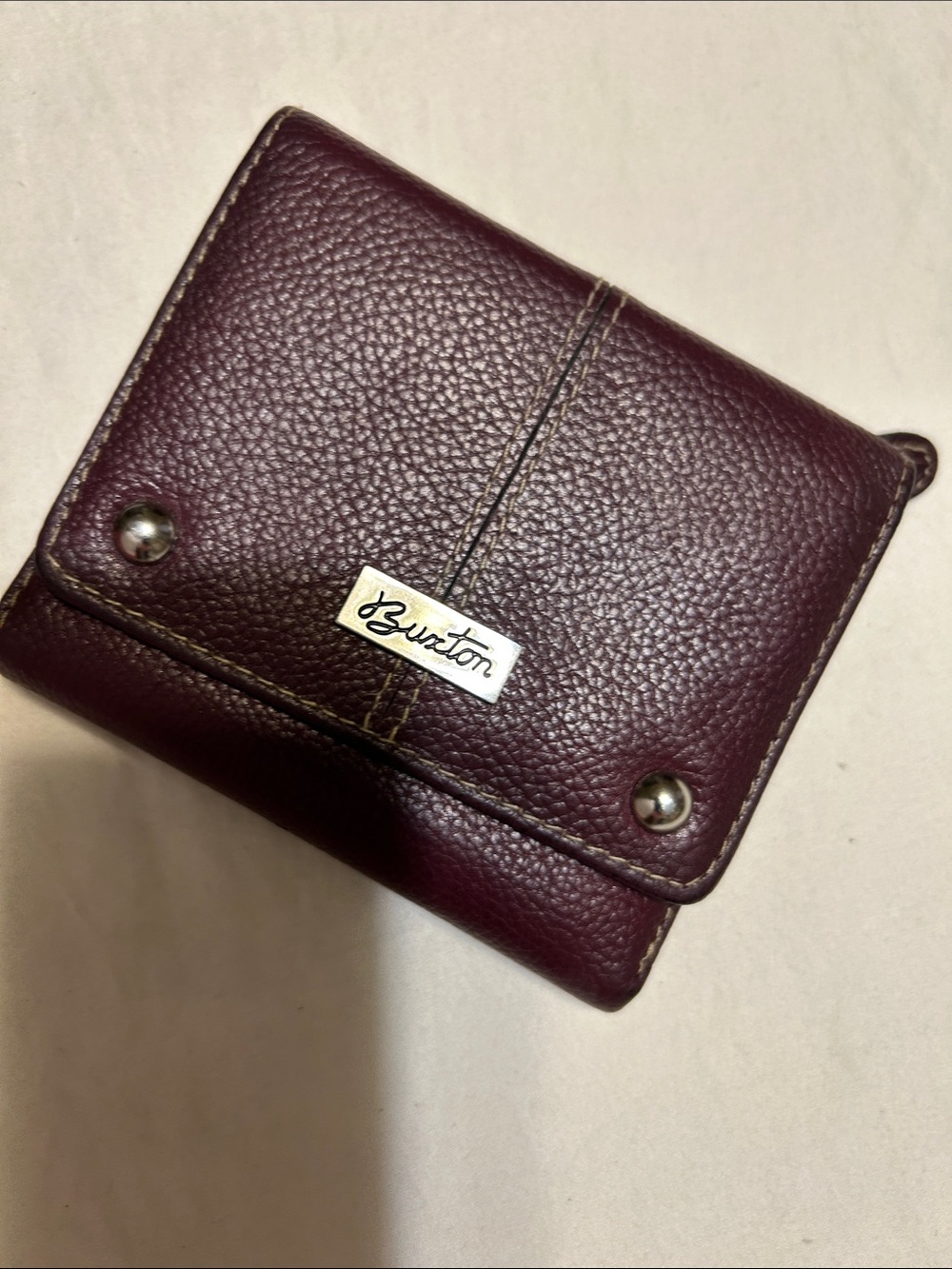 Burton Burgundy Leather Fold Wallet